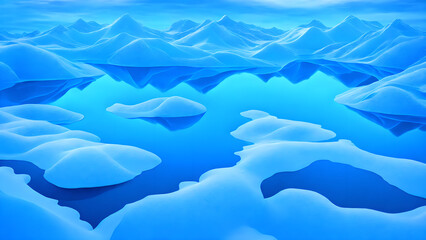 Fototapeta premium Frozen Lake background 3d wallpaper