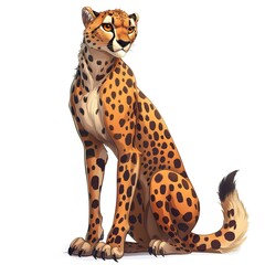Cheetah ruin fantasy animal cartoon isolated whitebackground 16:9