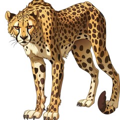 Naklejka premium Cheetah Water animal cartoon isolated whitebackground