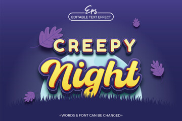 Creepy night editable text effect template