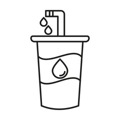 Soft drink glass icon vector on white background