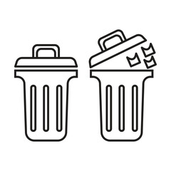 rubbish bin icon vector on white background