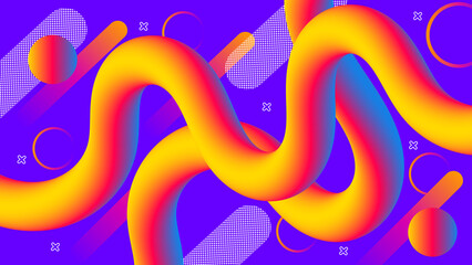 8K Fluid Gradient Modern Background Liquid Color Shapes Trendy Vibrant Blend Stroke