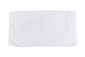 White cotton towel mock up fabric rectangular size wiper png isolated on transparent background flat lay top view for hand towel and face cloths mockup template