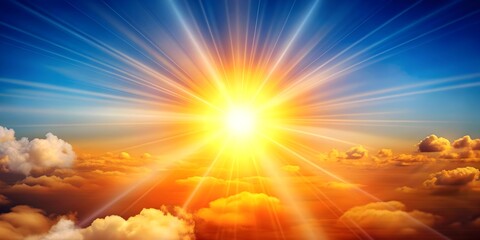 Abstract background featuring a vibrant sun shining brightly in the sky , sun, abstract, background, sky, bright, vibrant, rays