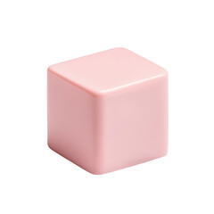 Fototapeta premium A pink cube sits on a transparent background