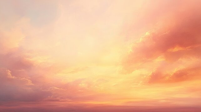 Peach Fuzz soft pastel hues glow in sunset light delicate textures fill the sky warm and inviting creating a serene atmosphere perfect for relaxation and meditation