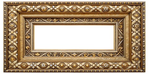 Elegant oil painting of a geometric ornamental frame on canvas, geometric, ornamental, frame, elegant, oil painting