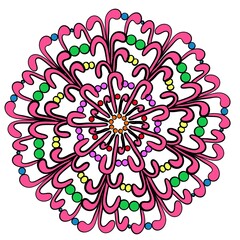 Pink flower mandala 