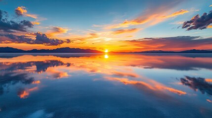 Fototapeta premium sunset over the lake