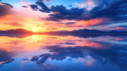 sunset over the lake