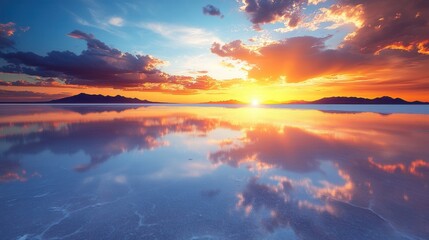Fototapeta premium sunset over the lake