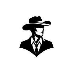 handsome cowboy gorgeous logo vector illustration template design