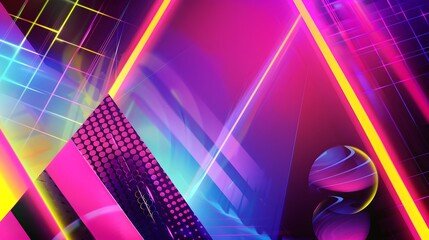 Abstract creative universal pop art neon color artistic flash motion background. Vector overlay geometric shape retro vintage seamless animation