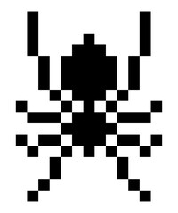 pixel art spider game 8 bit cartoon animal icon logo. black spider pictogram icon.