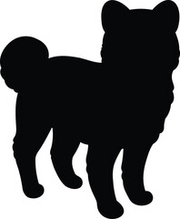 Simple and adorable silhouette of Akita Dog illustration standing