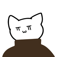 Charming Cat Character in Turtleneck Vector | Cute Minimalist Design