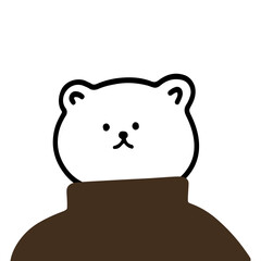 Sweet Bear Character in Turtleneck Vector | Cute Minimalist Design