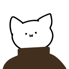 Charming Cat Character in Turtleneck Vector | Cute Minimalist Design