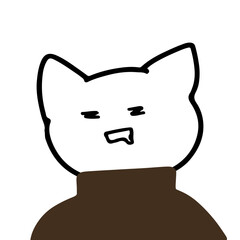 Charming Cat Character in Turtleneck Vector | Cute Minimalist Design