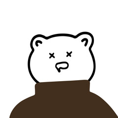 Sweet Bear Character in Turtleneck Vector | Cute Minimalist Design