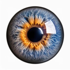 Realistic human eyeball. The retina is the foreground. Vector illustration.