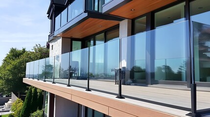 Glass railing on balcony using laminated tempered glass