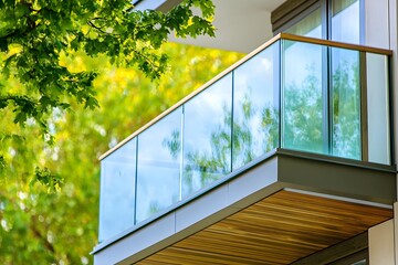 Glass railing on balcony using laminated tempered glass