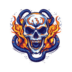 animal head vector with burning fire