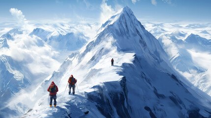 Conquering the highest snow peak. 