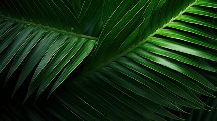 A photo of a close-up palm leaf