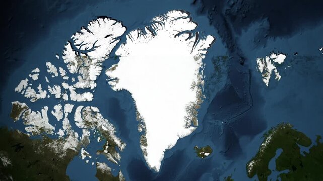 Zoom from Earth to Greenland. (Highlighted) World map province animation with highlighted borders of countries. Images from NASA
