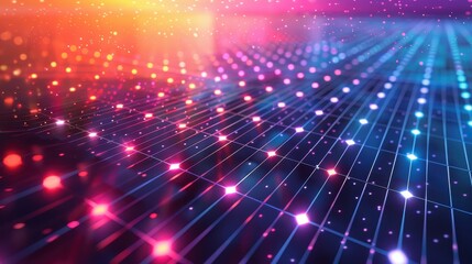 Obraz premium Abstract Neon Grid