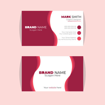 Minimal wavy modern business card design with luxury look, creative horizontal ready to print design
