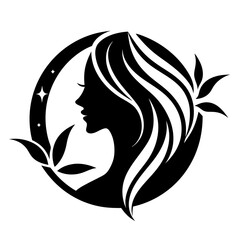 Beauty care logo design silhouette vector art illustration