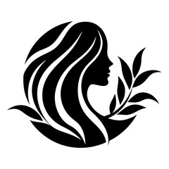 Beauty care logo design silhouette vector art illustration