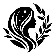 Beauty care logo design silhouette vector art illustration