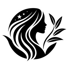 Beauty care logo design silhouette vector art illustration