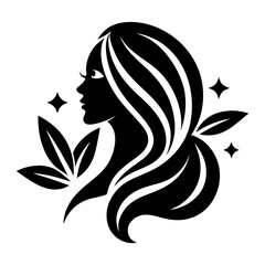 Beauty care logo design silhouette vector art illustration