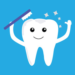 happy tooth cartoon