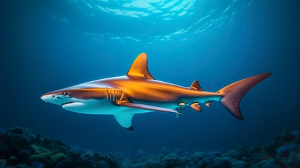 Naklejka premium A photo of a colorful reef shark