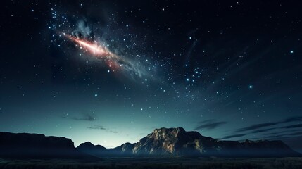 Fototapeta premium A photo of a comet with fireworks trail