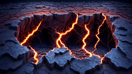 Fototapeta premium Electric Fissure background 3d wallpaper