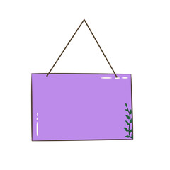 Doodle hanging cork board or bulletin boards tag illustration that can be use for social media, sticker, wallpaper, decoration, etc. with aesthetic color