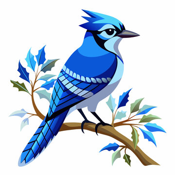 recommend clip art: A Blue Jay silhouette vector style with on white background.