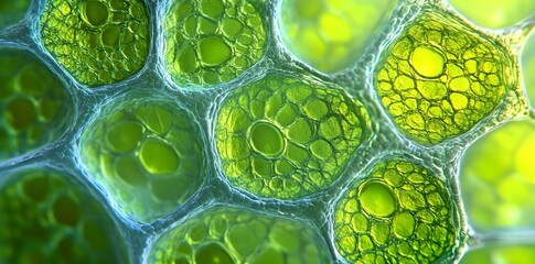 Microscopic View of Green Cells