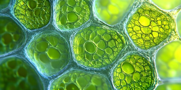 Microscopic View of Green Cells