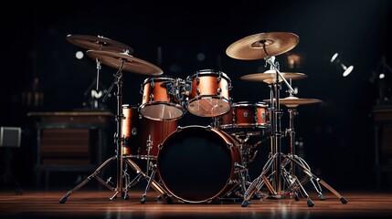 Obraz premium A photo of a drum set in a studio