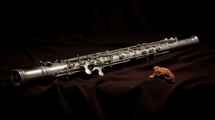 Obraz premium A photo of a flute with a velvet case