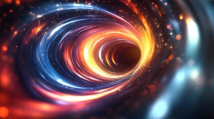 Obraz premium Abstract Light Tunnel Background, Orange and Blue